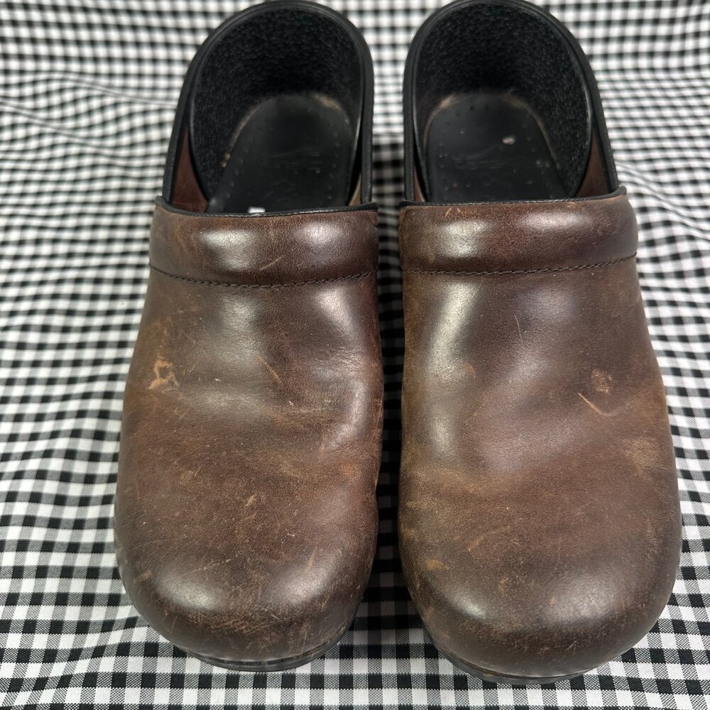 Dansko Dark Brown Leather Chunky Cottagecore Clog Women's EU 40 / US 9.5 - Picture 2 of 5
